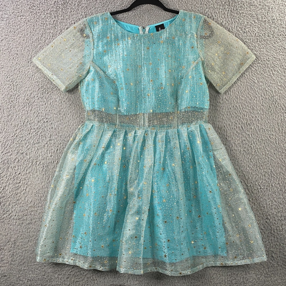 $328 Samantha Pleet Galaxy Dress size 8 Stars Mesh Silk Lined Fairy Ethereal‎